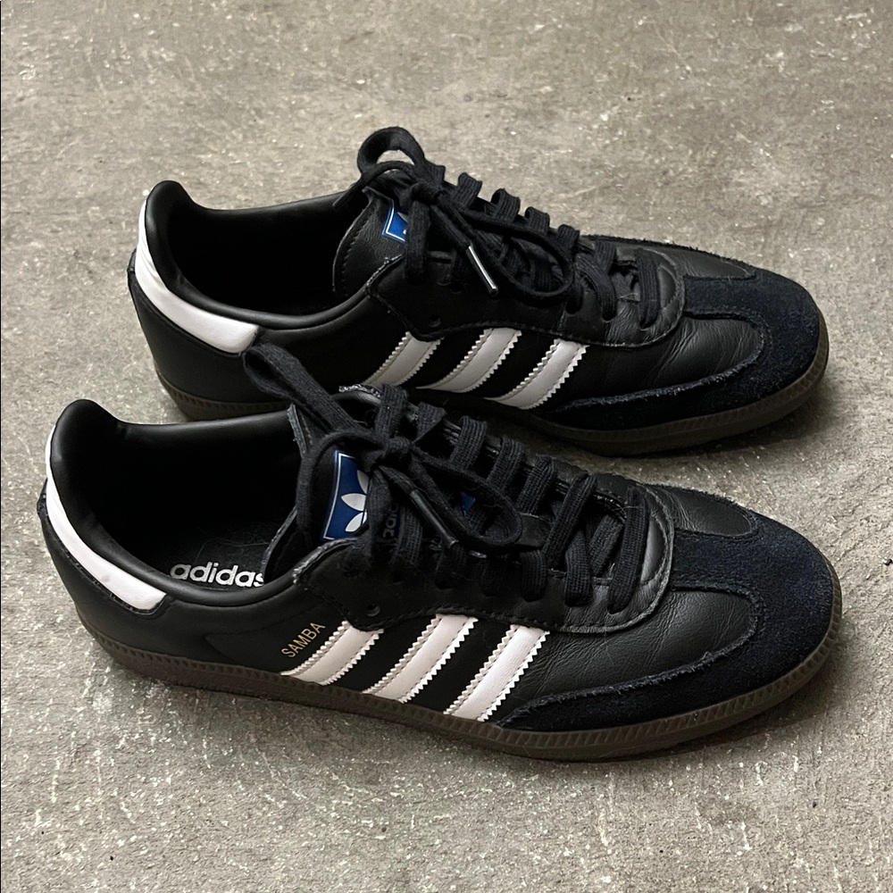 Adidas Men's Black and White Samba Sneakers